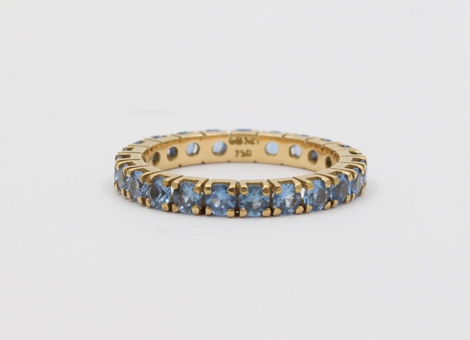 Vintage Spinel 18K Yellow Gold Eternity Stacking Wedding Band
