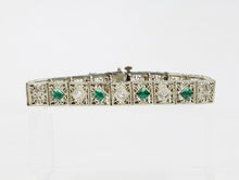 Load image into Gallery viewer, Art Deco Diamond 14K White Gold Diamonds Ladies Bracelet
