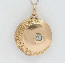 Load image into Gallery viewer, Victorian 10K Yellow Gold Diamond Memorial Locket
