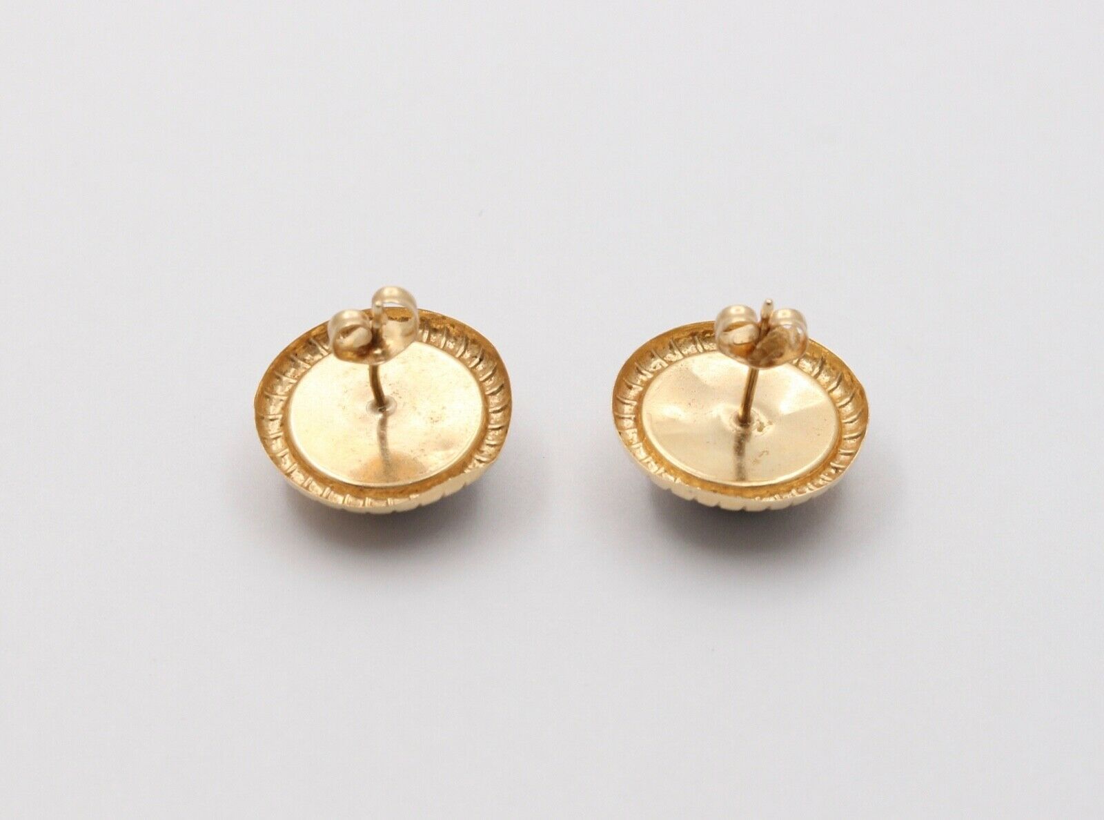 Vintage Tiger's Eye 14K Yellow Gold Earrings