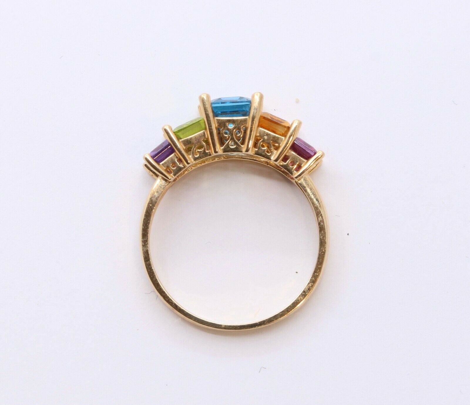 Vintage 14K Multi Stone Cocktail Ring