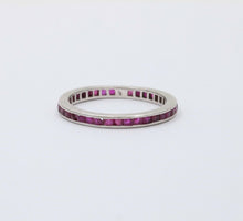 Load image into Gallery viewer, Vintage Rubies 18K White Gold Eternity Band Ring
