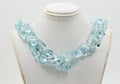 Vintage Sterling Silver Aquamarine Bead Pearl Quadruple Strand Necklace