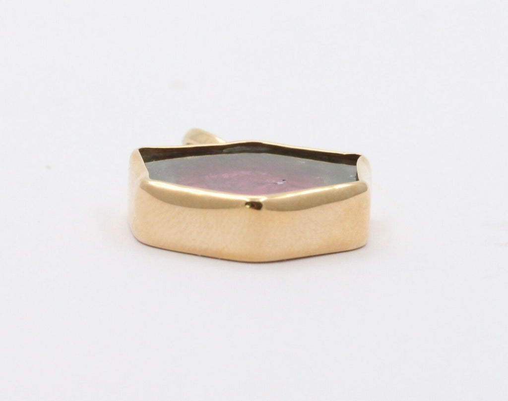 Vintage 14K Watermelon Tourmaline Pendent