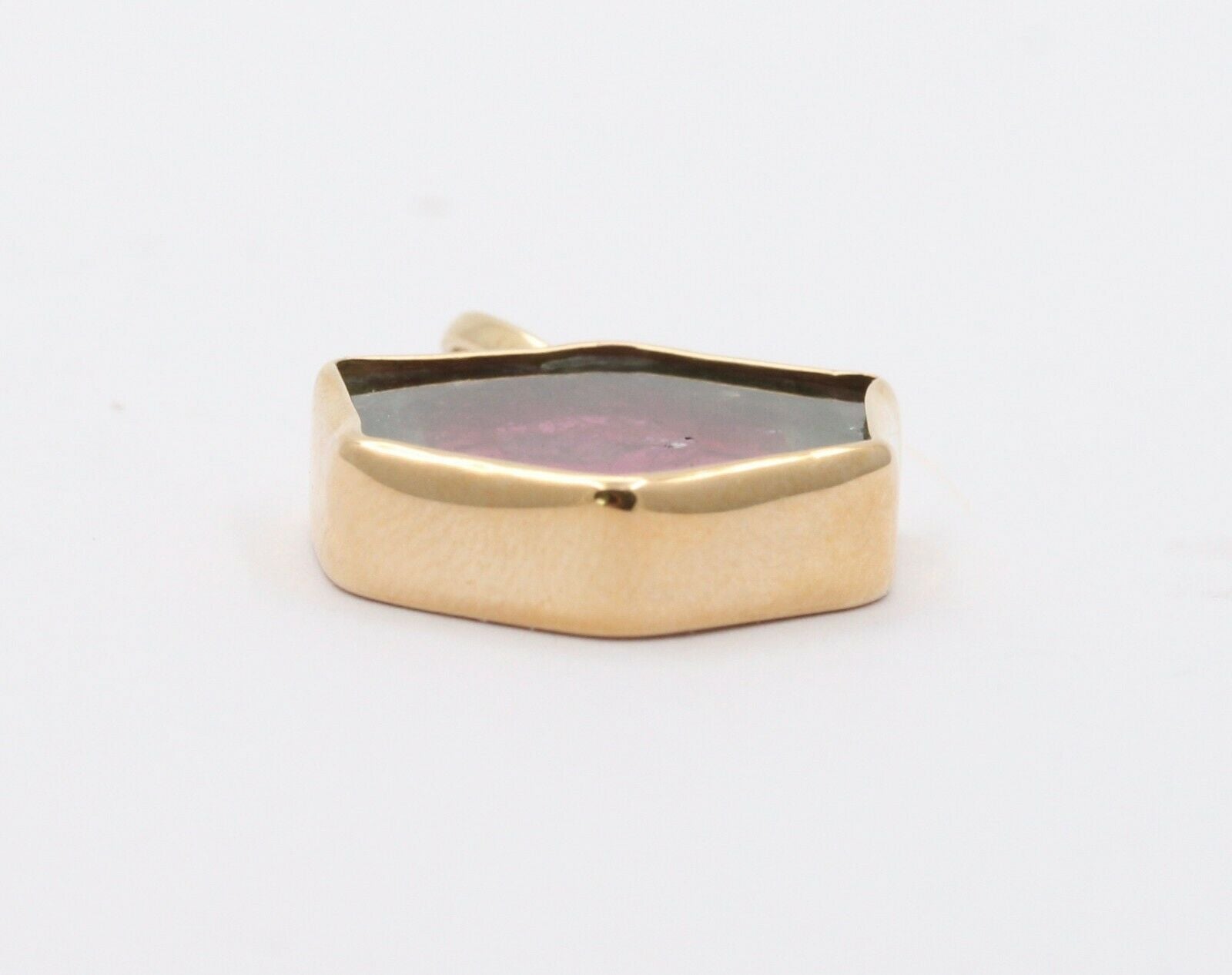 Vintage 14K Watermelon Tourmaline Pendent