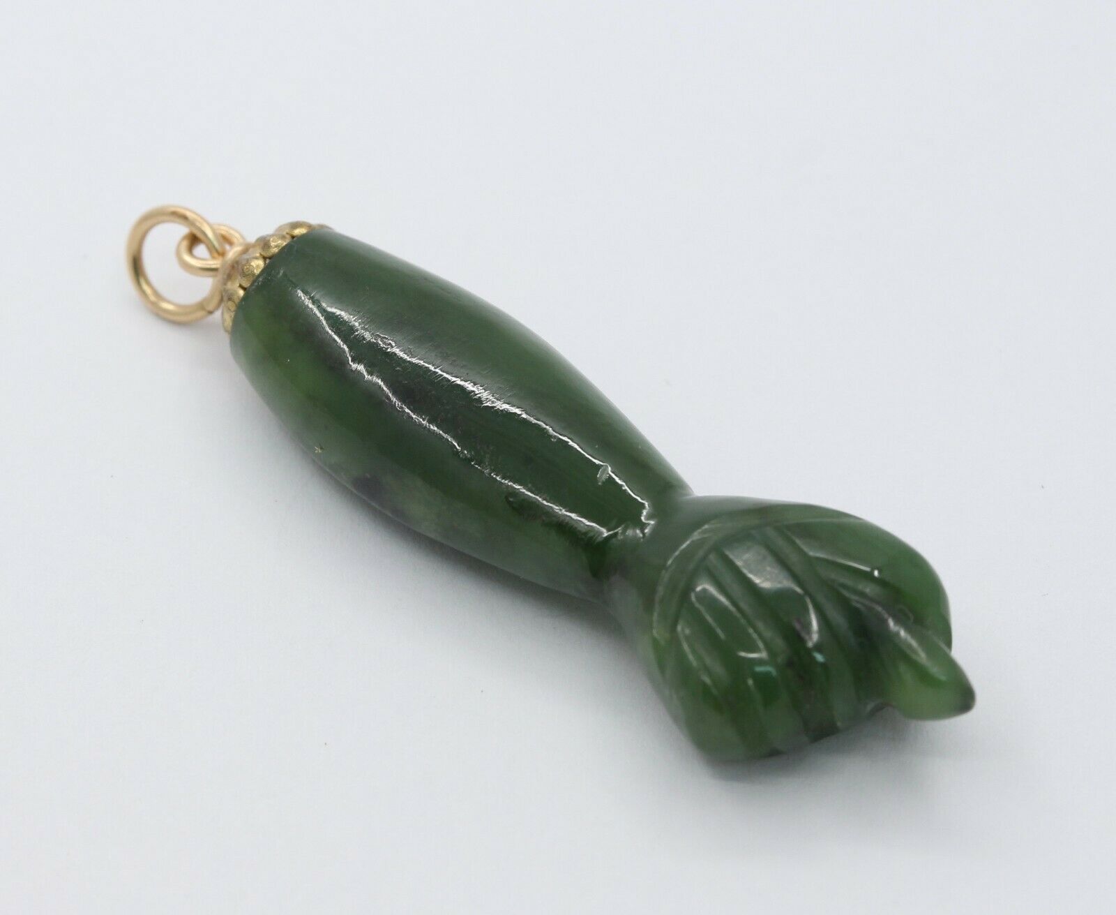 Vintage 14K Yellow Gold Jade Fist Pendant