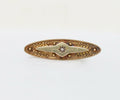Victorian English 15K Yellow Gold Diamond Brooch