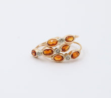 Load image into Gallery viewer, Vintage Portuguese Citrine Diamonds 19K Yellow Gold 3 Piece Ring Set
