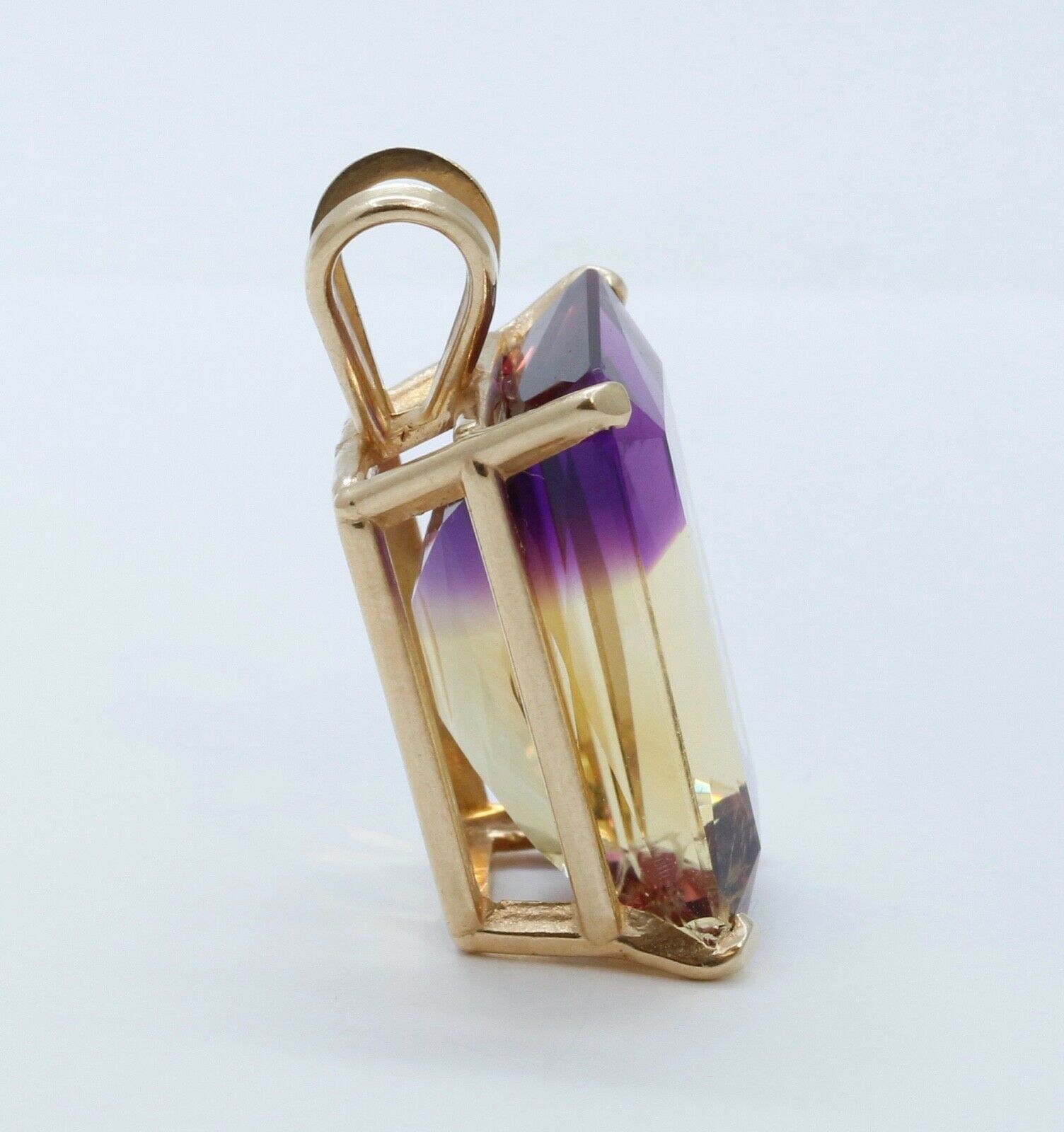 Vintage Ametrine 10K Yellow Gold Pendant