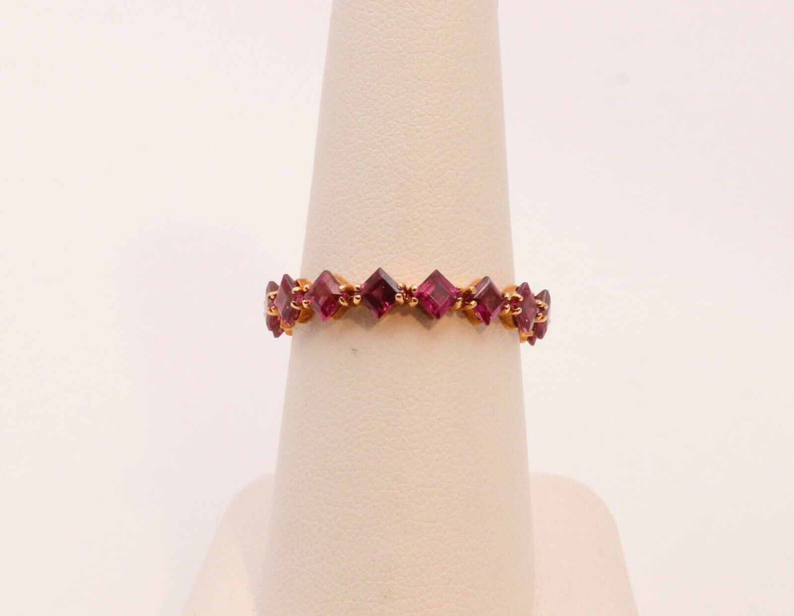 Vintage Ladies Tourmaline 14K Rose Gold Eternity Band