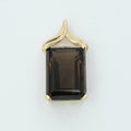 Vintage Smoky Quartz 14K Yellow Gold Pendant