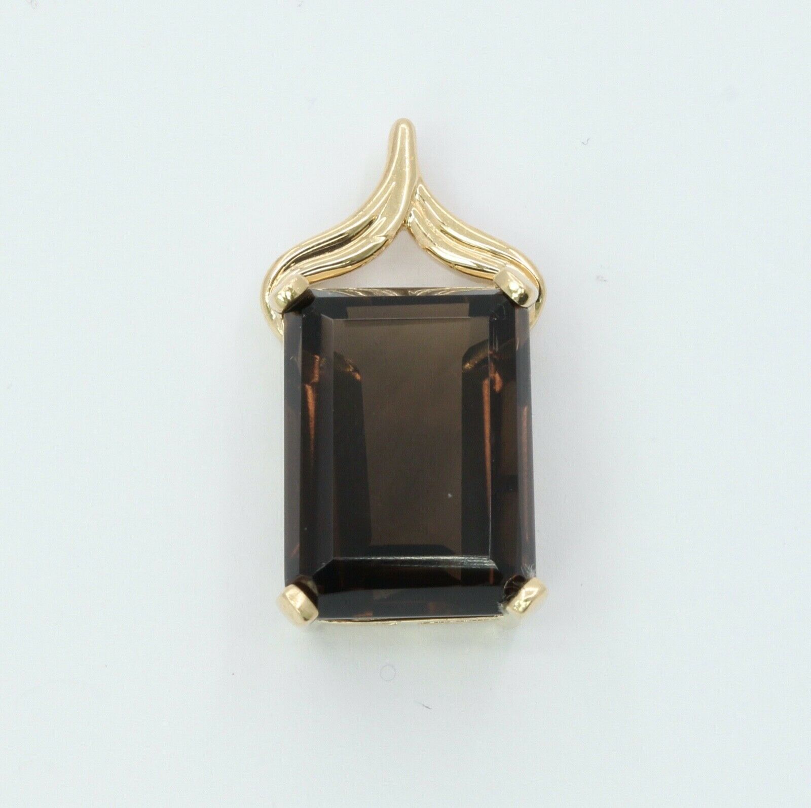 Vintage Smoky Quartz 14K Yellow Gold Pendant