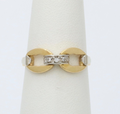 Vintage Minimize Diamond Infinity Stacking Ring, Buckle Ring.