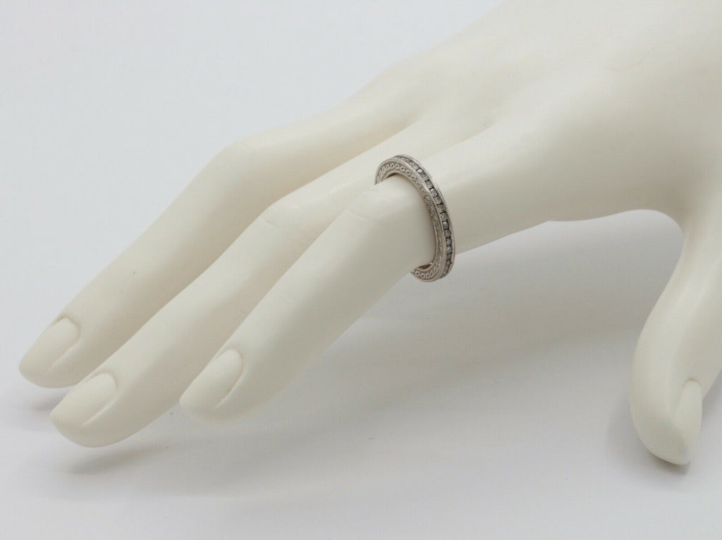 Ladies 18K White Gold Diamonds Stacking Eternity Band