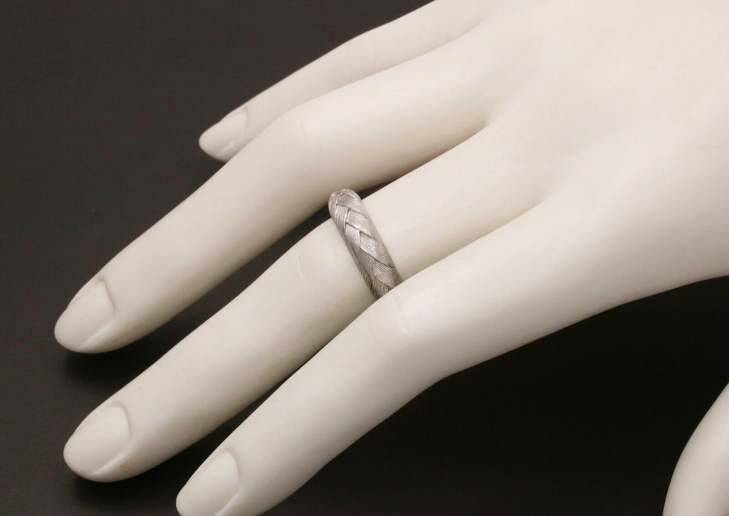 Vintage Judith Ripka Weave 925 Sterling Silver Ring Band