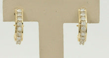 Load image into Gallery viewer, Vintage 14K Yellow Gold Diamond Omega Clip Earrings
