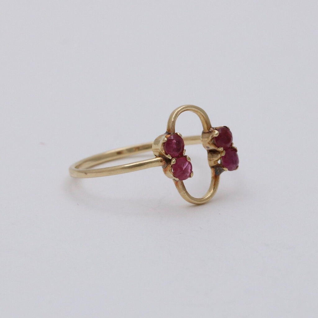 Vintage Ruby 14K Yellow Gold Ring Band, Stacking Ring