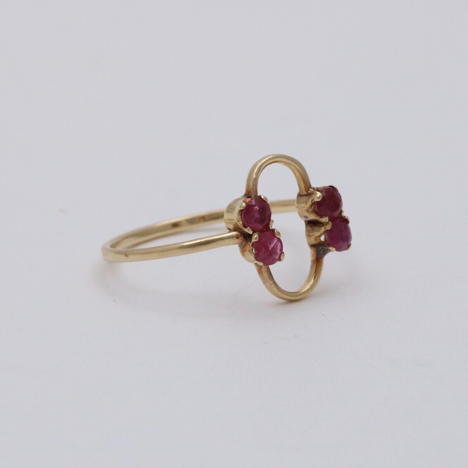 Vintage Ruby 14K Yellow Gold Ring Band, Stacking Ring