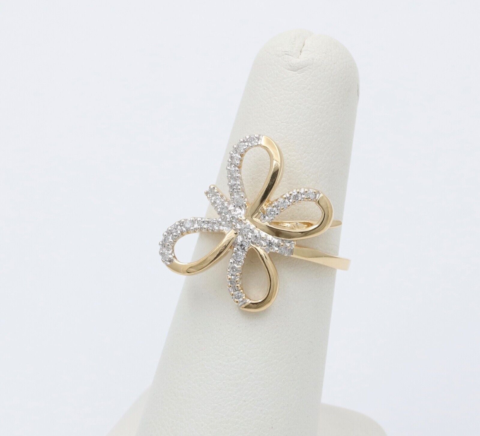 Vintage 14K Gold Diamond Butterfly Ring, Ring