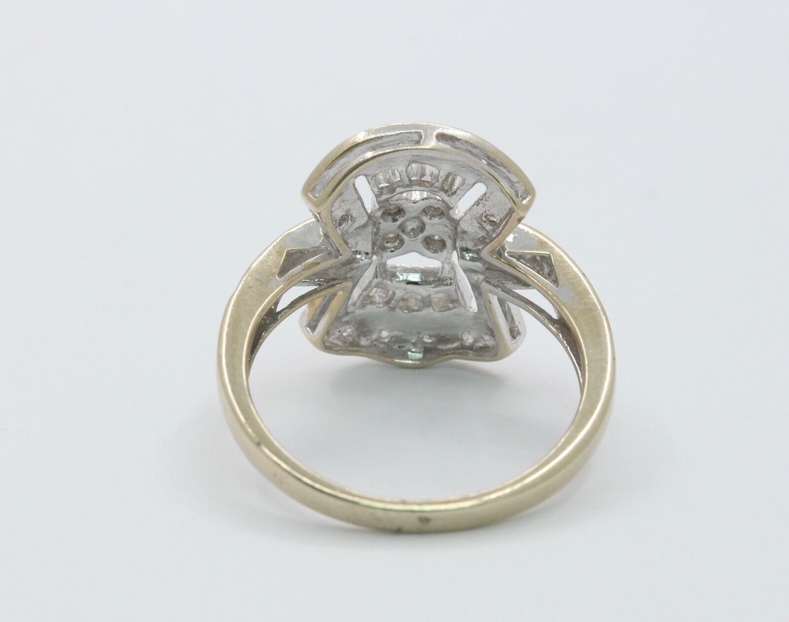 Vintage Ladies Art Deco 14K White Gold Diamonds Reproduction Ring