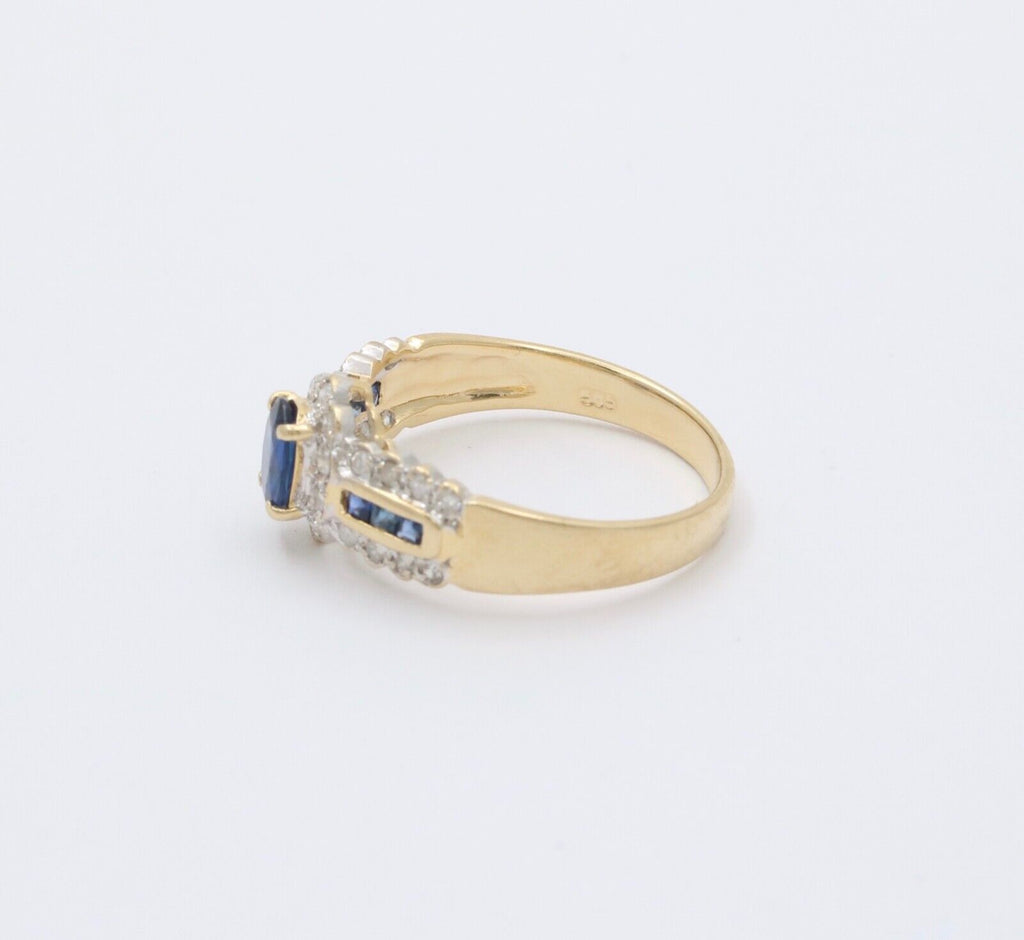 Vintage 14KYellow Gold Sapphire and Diamond Ring, Engagement Ring