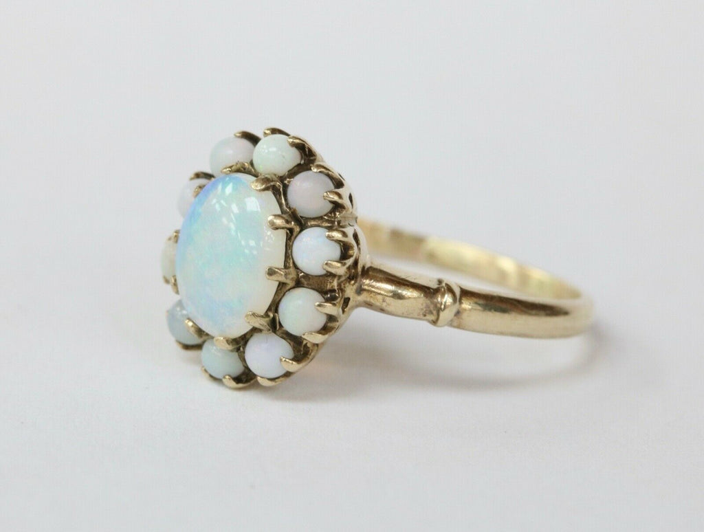 Late Victorian Australian Opal Floral Gold Ring