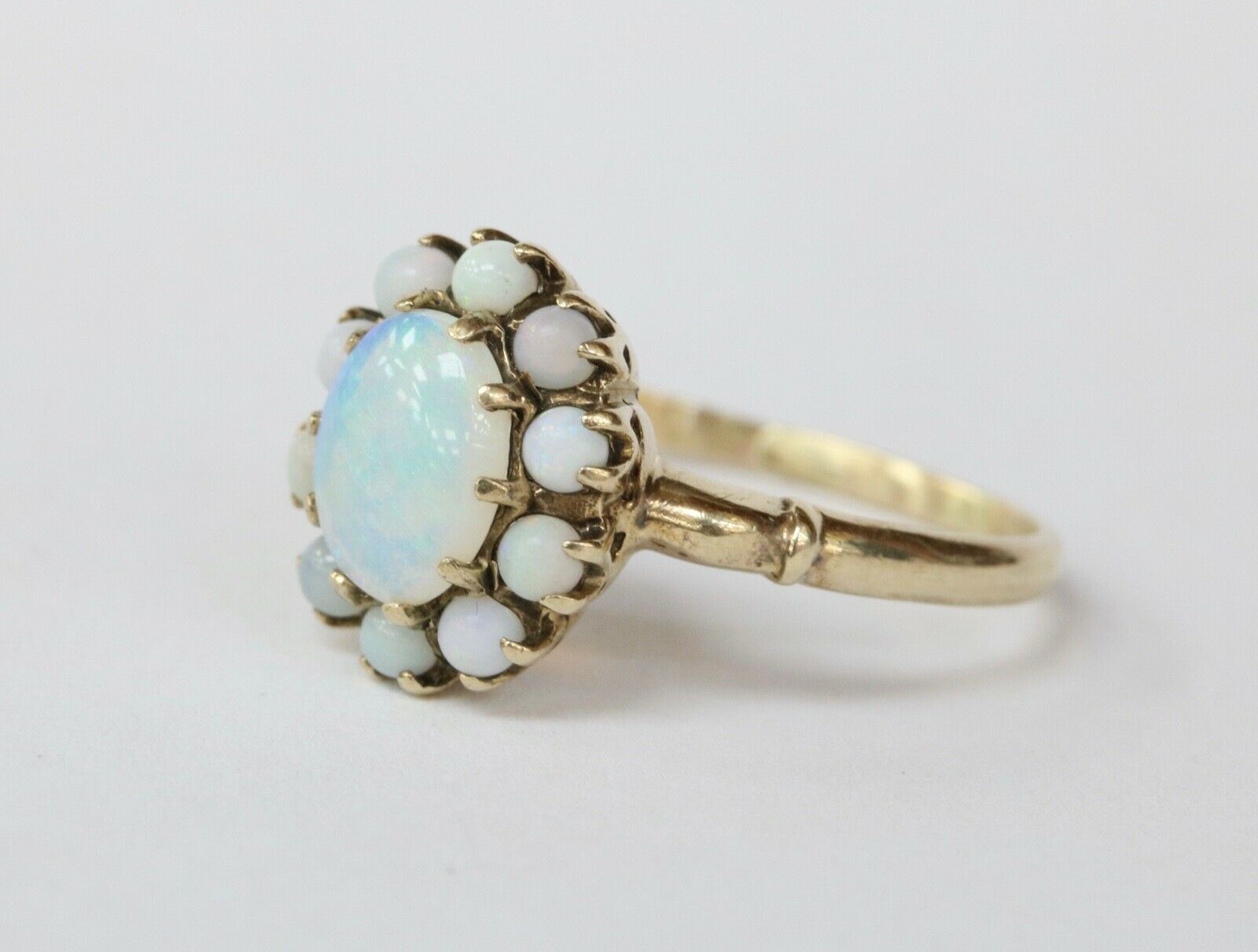Late Victorian Australian Opal Floral Gold Ring