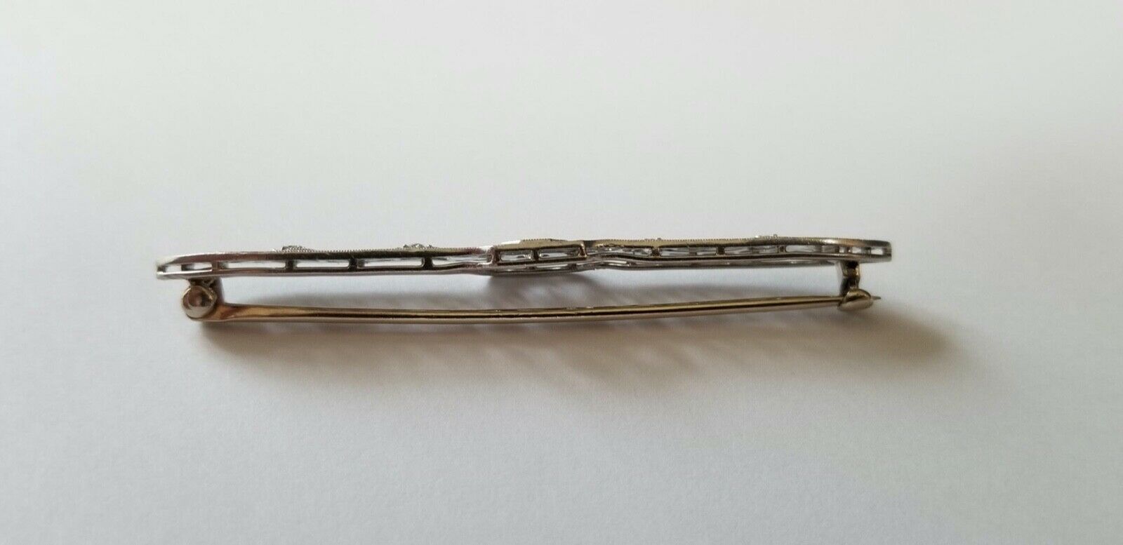 Art Deco Diamonds Platinum Milgrain Brooch Pin