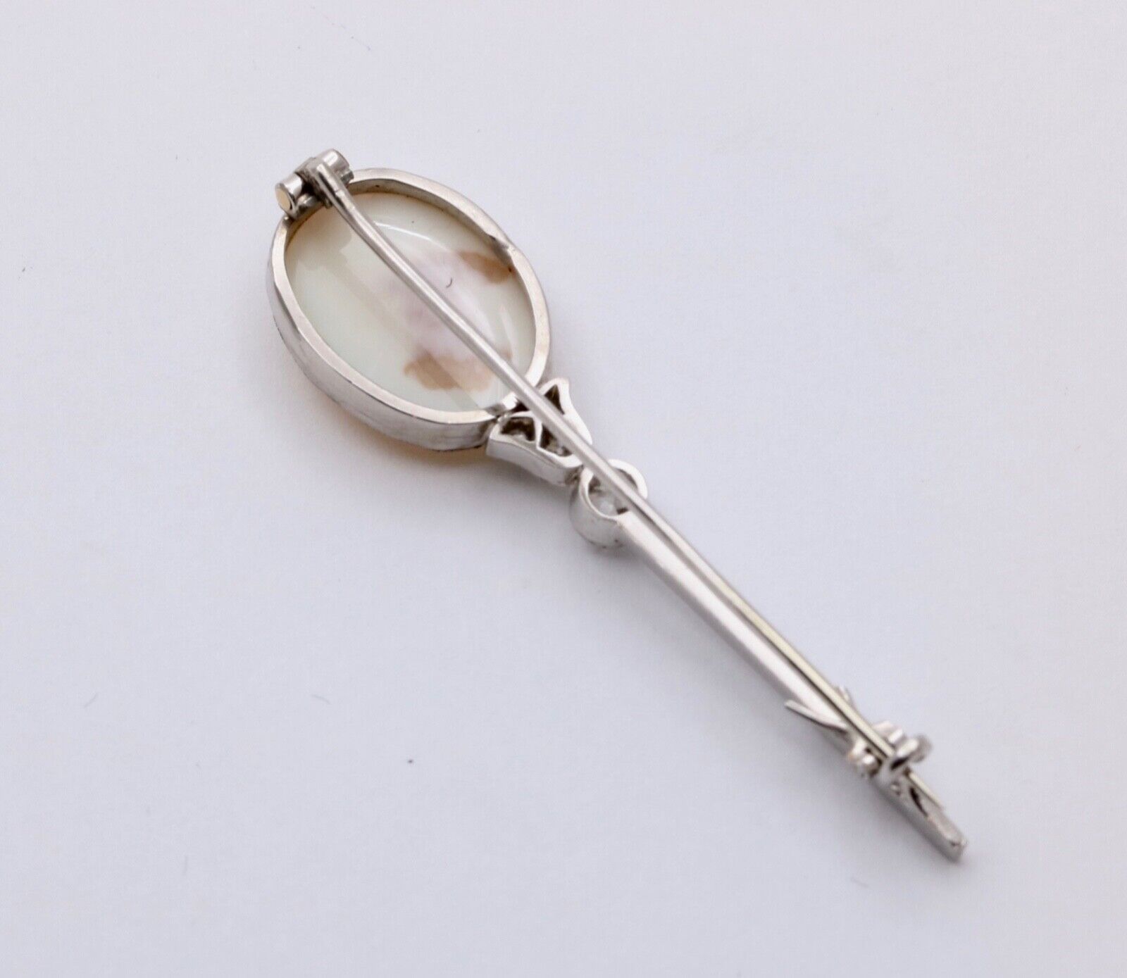 Art deco Opal and Diamond 18K Gold Brooch, Pin
