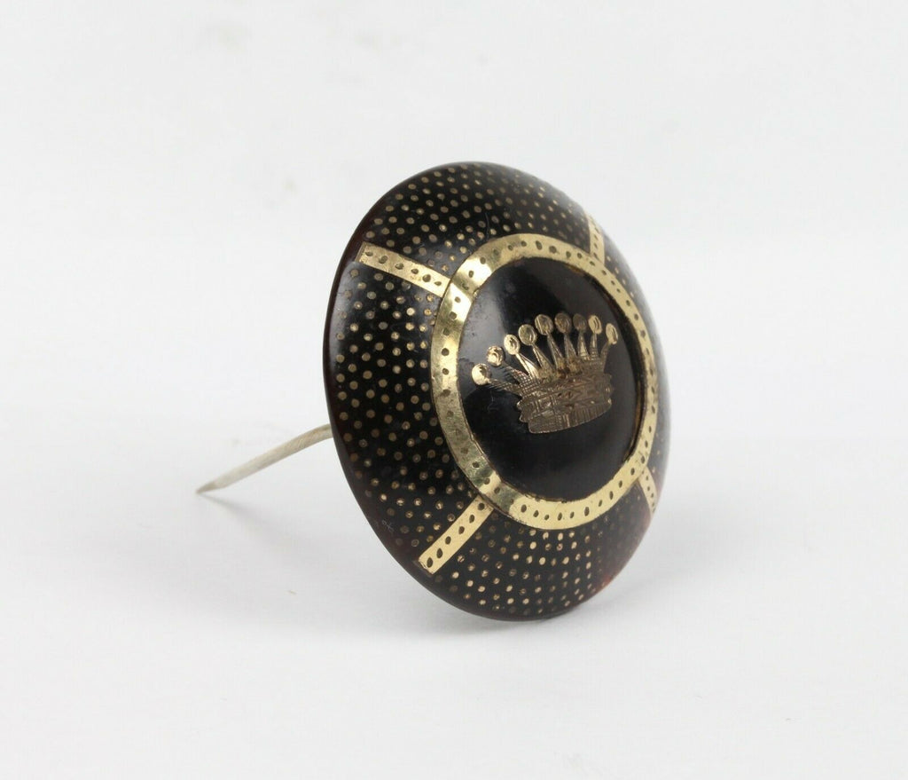 Vintage Jet GF Crown Brooch