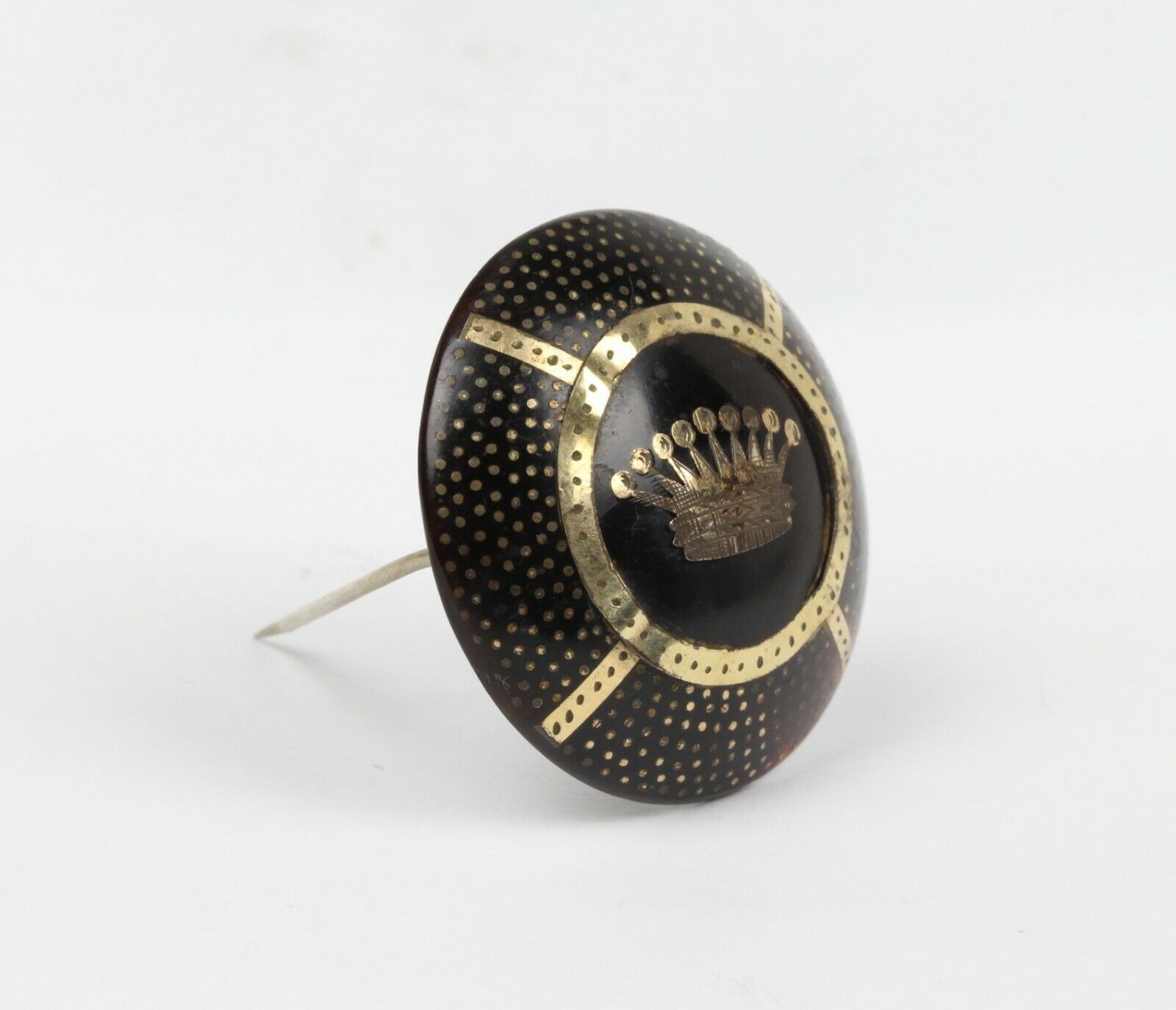 Vintage Jet GF Crown Brooch