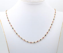 Load image into Gallery viewer, Vintage 14K Yellow Gold Ruby And Sapphire By The Yard Necklace. Station Necklace
