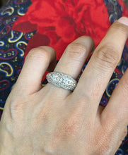 Load image into Gallery viewer, Vintage 14K Gold Diamond Minimal Pave Dome Ring, Wedding Band.
