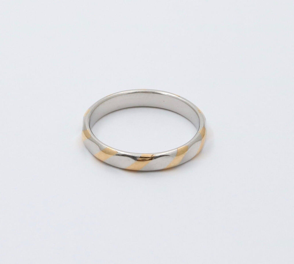 Geneva Two-tone Platinum & 18K Yellow Gold Striped Stacking Band