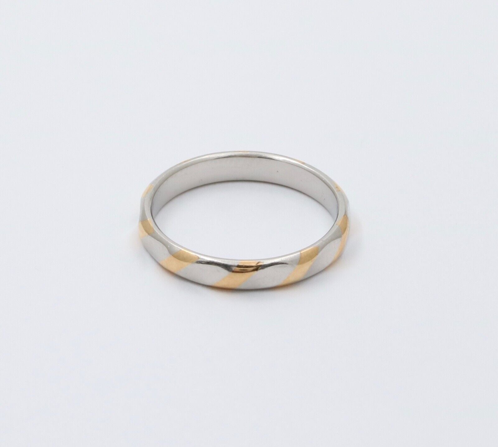 Geneva Two-tone Platinum & 18K Yellow Gold Striped Stacking Band