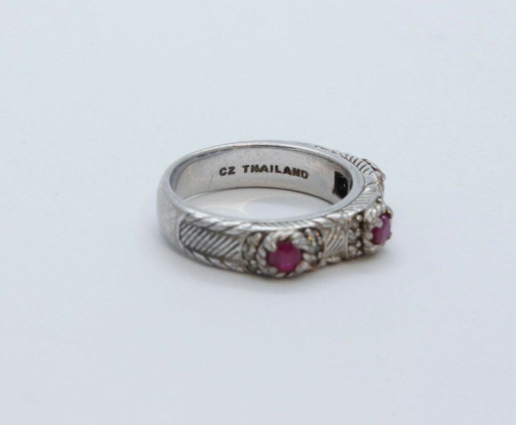 Vintage Judith Ripka Sterling Silver Ruby Ring