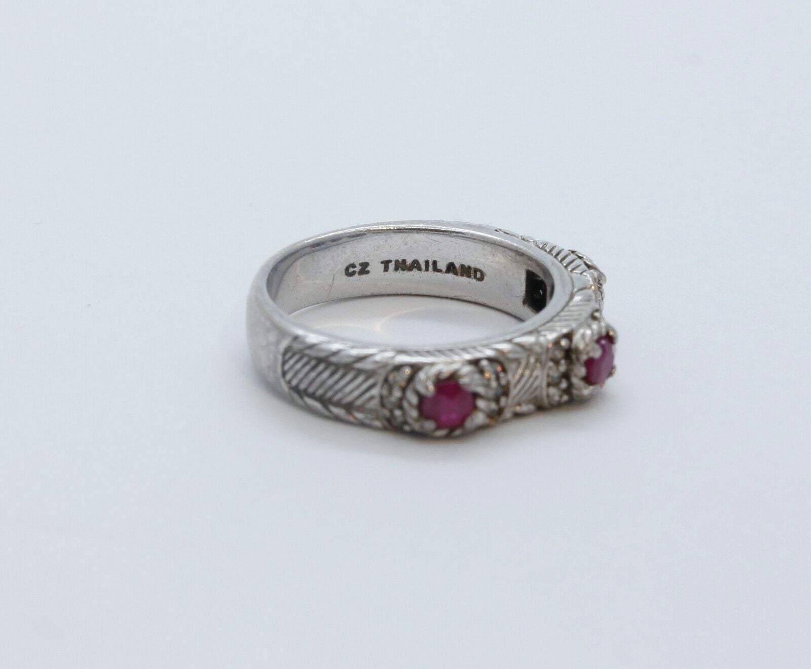 Vintage Judith Ripka Sterling Silver Ruby Ring