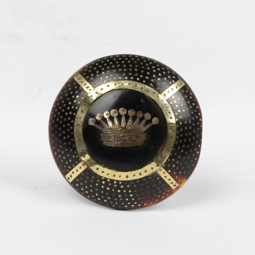 Vintage Jet GF Crown Brooch