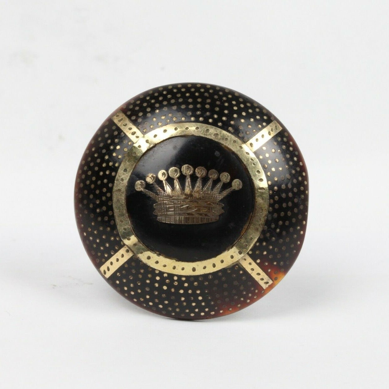 Vintage Jet GF Crown Brooch