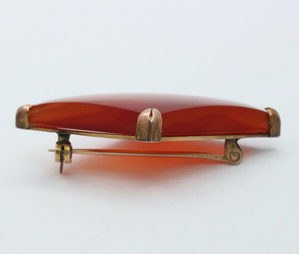 Victorian Carnelian 18K Rose Gold Brooch Pin