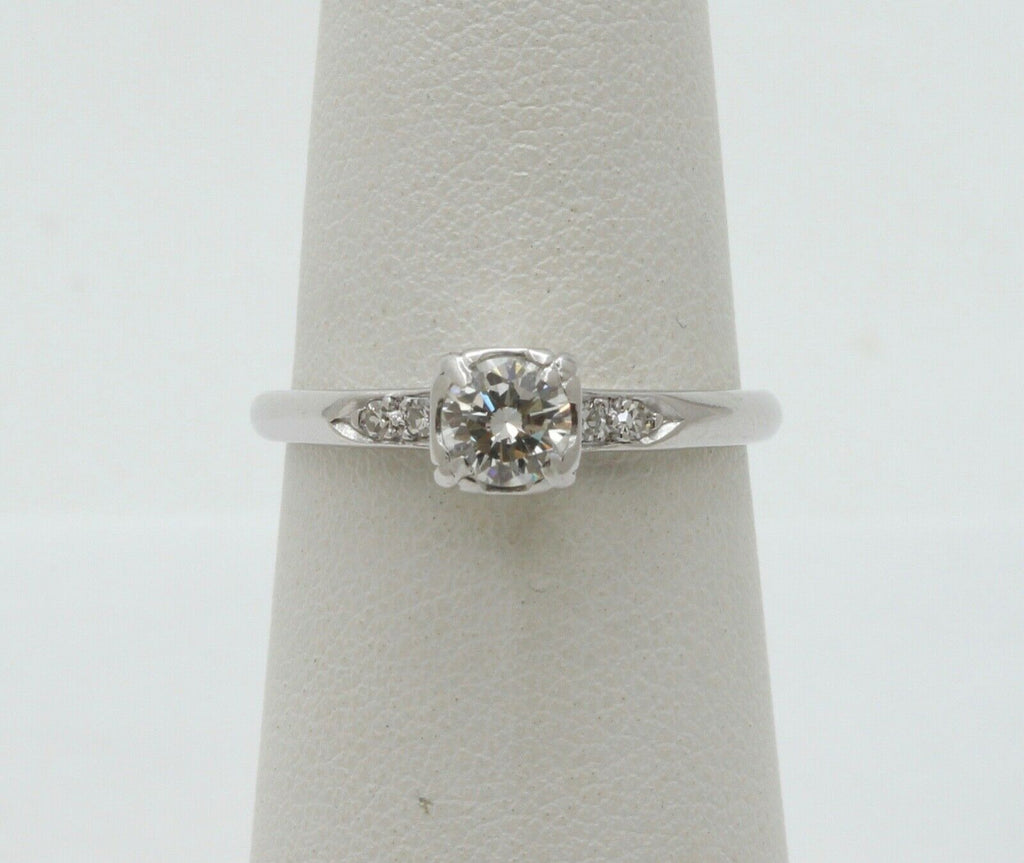 Art Deco Diamond 14K White Gold Engagement Ring