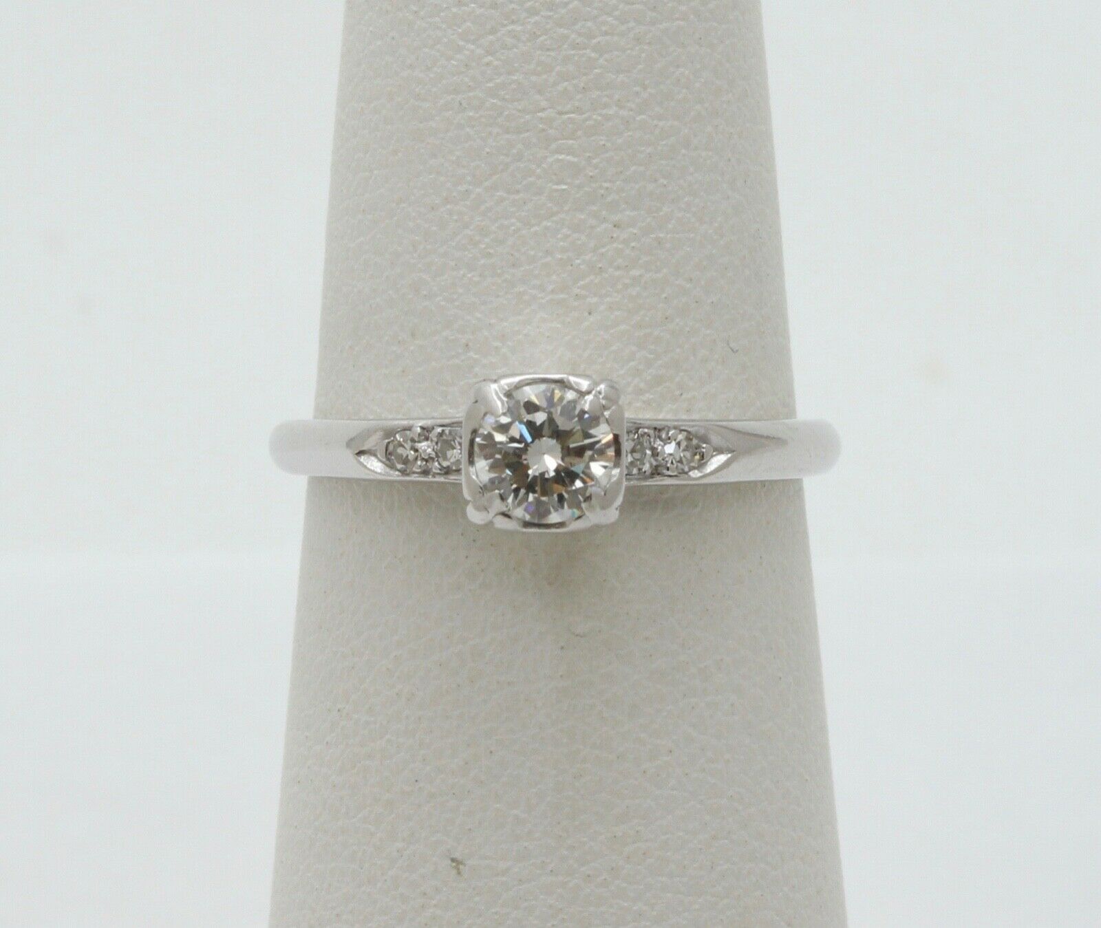 Art Deco Diamond 14K White Gold Engagement Ring