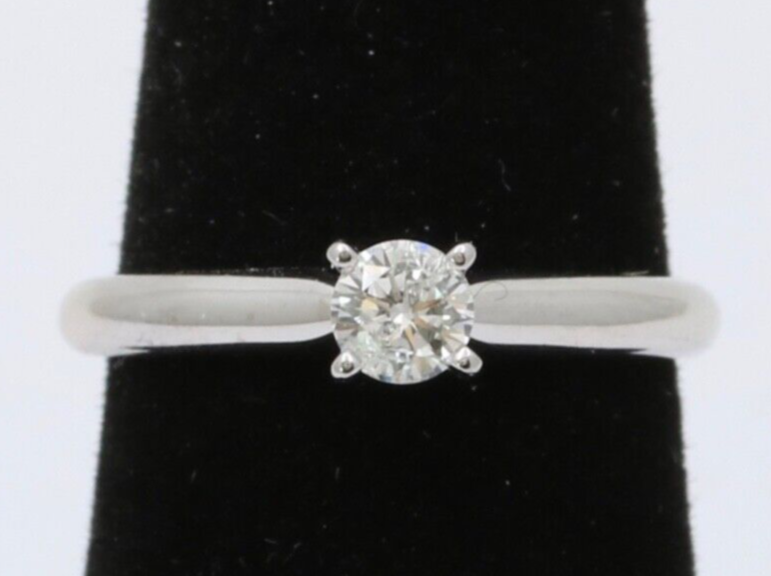 Vintage Solitaire Diamond 14K White Gold Engagement Ring