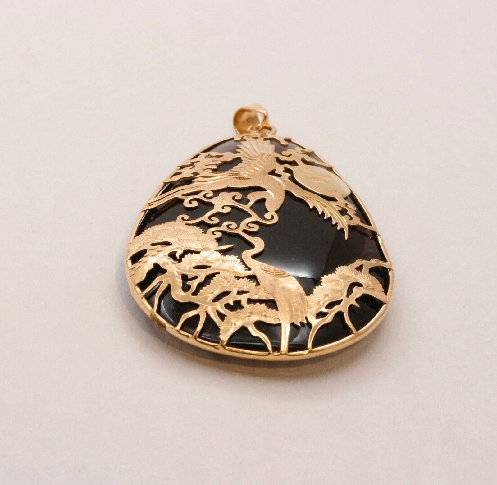 Beautiful Mystic Healing Birds Of Paradise 14K Smoky Topaz Pendant