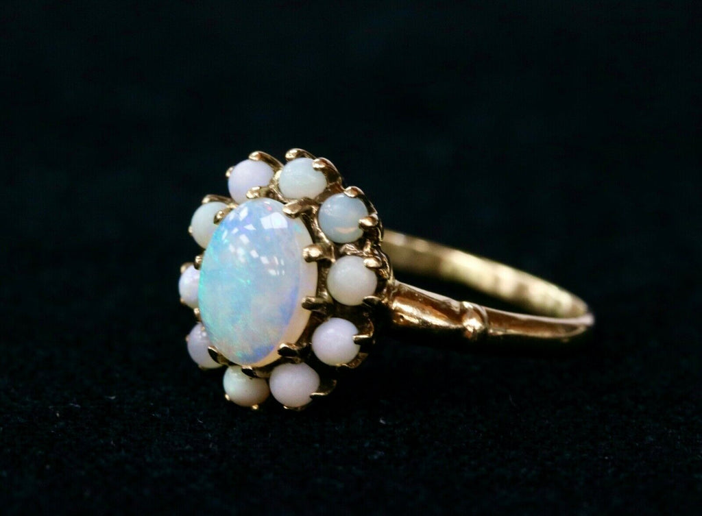 Late Victorian Australian Opal Floral Gold Ring