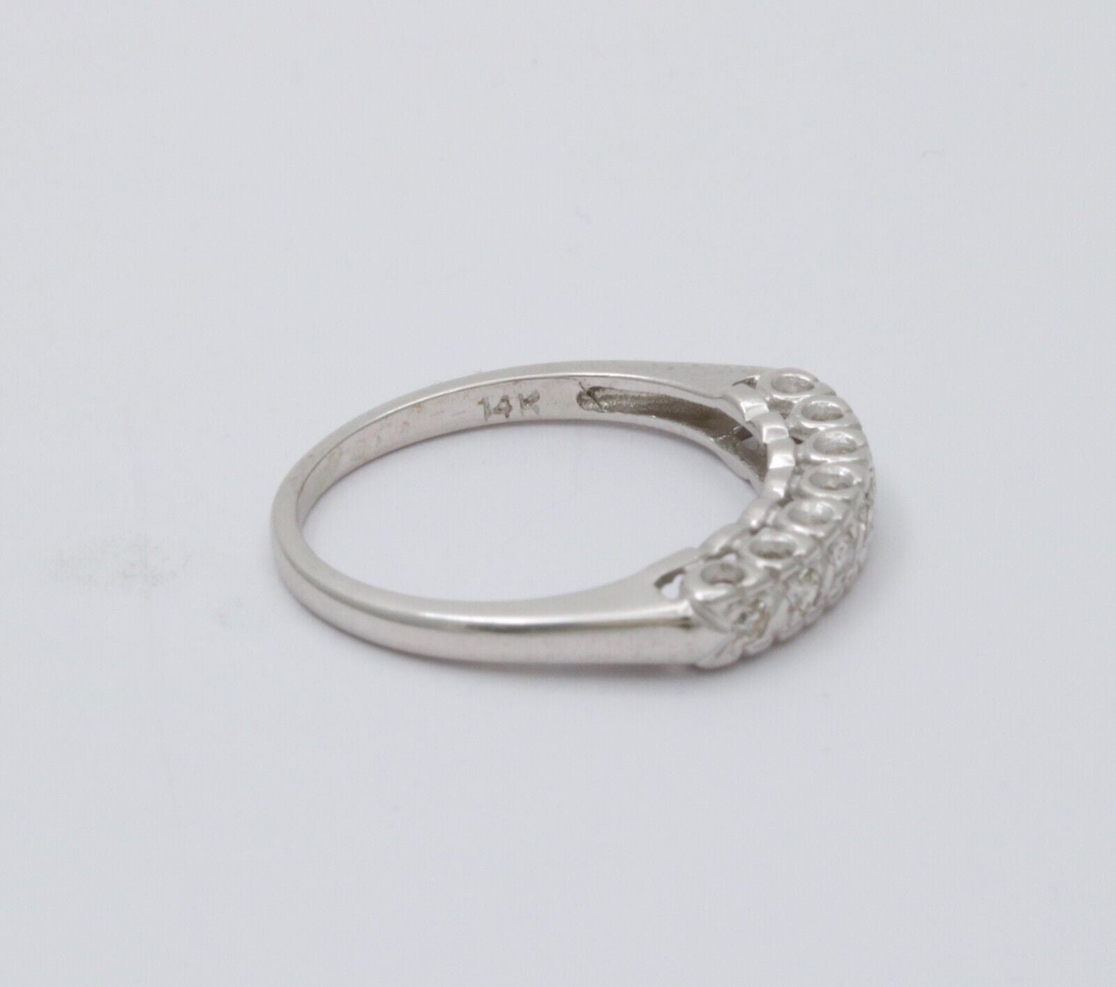Vintage 14K Gold Diamond Half Eternity Ring Band