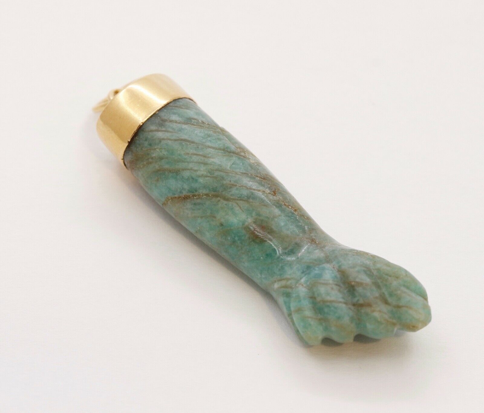 Vintage Jade 18K Yellow Gold Figa Pendant Charm