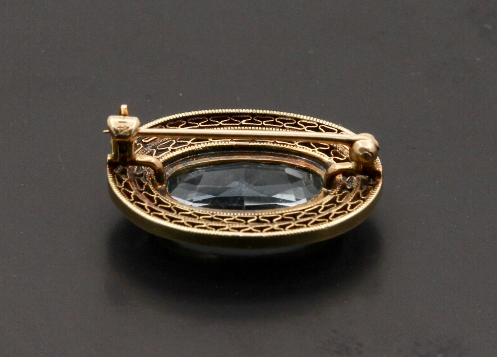Edwardian Natural Aquamarine Ladies Brooch Pin