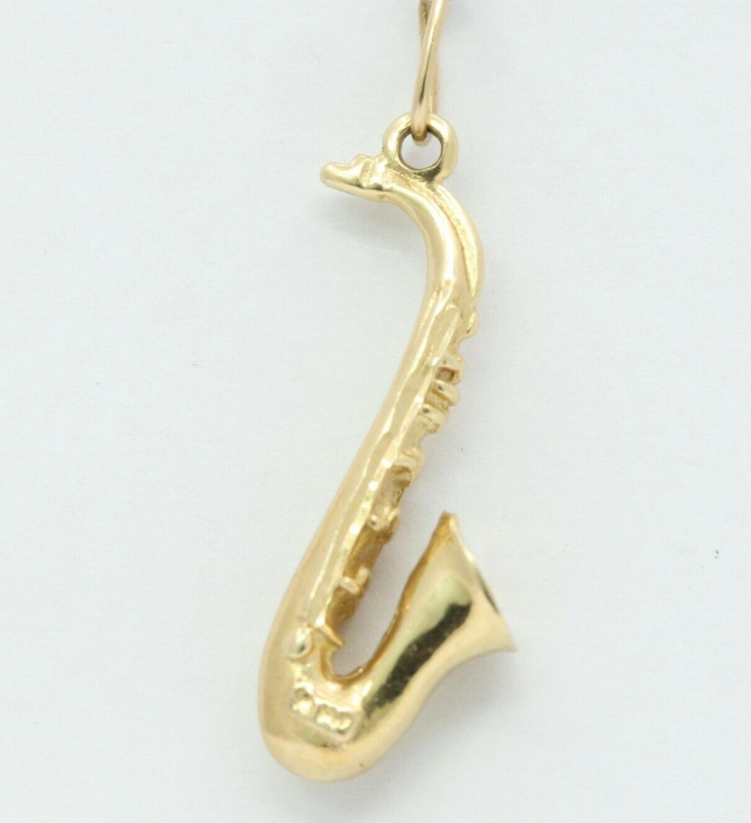 Vintage 14K Yellow Gold Saxophone Charm