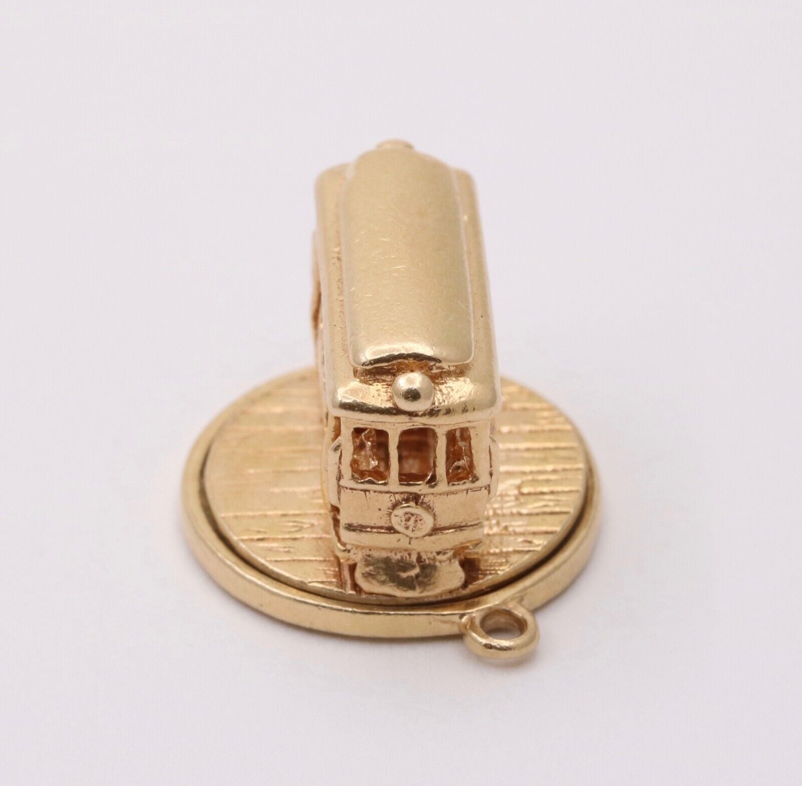 Vintage 14K Yellow Gold Movable Trolley Train Charm